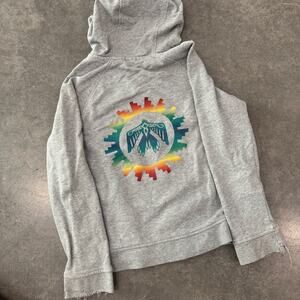 Vintage Y2K Pendleton Zip Up Hoodie Longsleeve Grey Logo Youth Kids 9/10